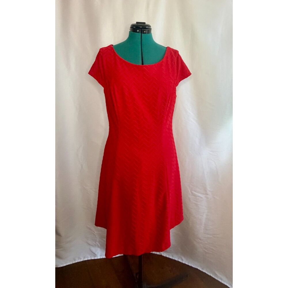 BISOU BISOU red fit and flare skater dress. Size 14
